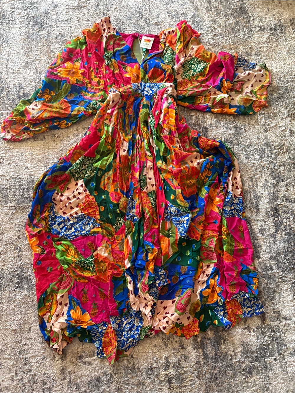 FARM Rio Bright Pink Multi Floral Maxi Dress